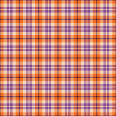 Bright Halloween Plaid Check Seamless Pattern - Cute plaid check repeating pattern design