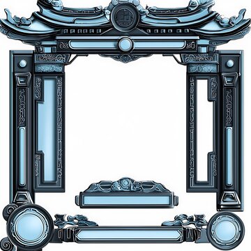 recommend clip art: Chinese style archway, gate frame, digital asset
