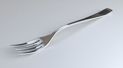 Silver Fork on Polished White Surface