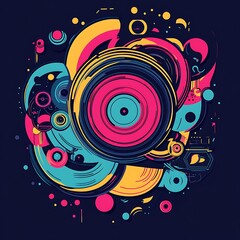 Fototapeta premium Abstract colorful design with geometric shapes and patterns.