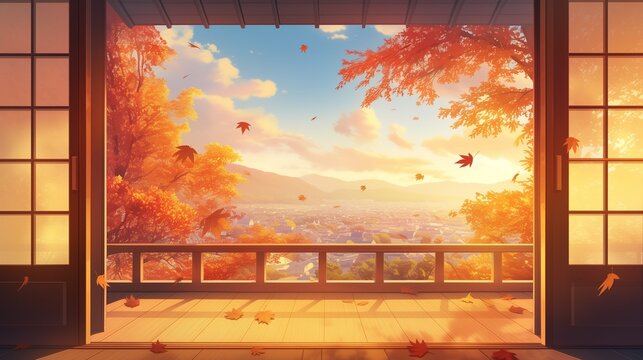 窓から見える秋の景色」の写真素材 | 1,122件の無料イラスト画像