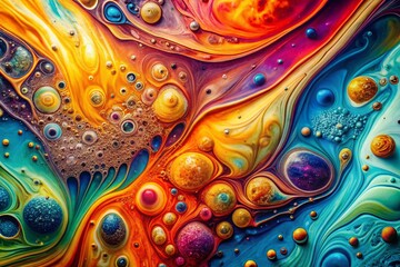 Abstract Iodine Texture with Vibrant Color Patterns and Organic Shapes for Creative Backgrounds