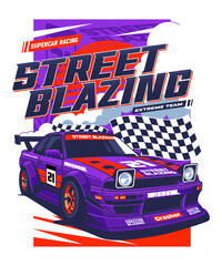 Supercar Street Blazing Racing Design