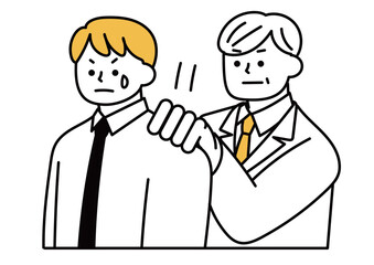 上司に肩を叩かれた男性社員