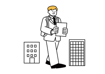 転職活動をしているビジネスマン