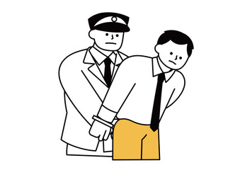 警察に捕まったビジネスマン