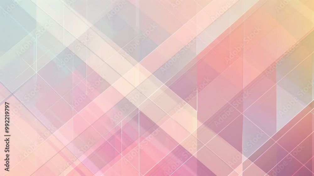 Poster abstract geometric background with intersecting thin lines forming a grid pattern, soft gradients in