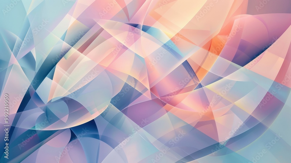 Poster abstract geometric background with overlapping lines and shapes, creating a sense of depth and movem