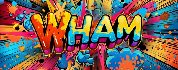 Fototapeta premium Energetic pop art background with 