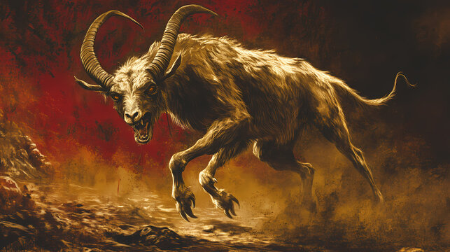 Chupacabra is a creature that attacks livestock, especially goats, and drinks their blood. Chupacabra. Illustration