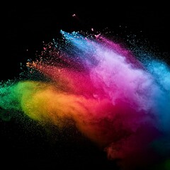 Dust of different colors being thrown in the air
