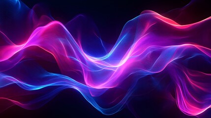 Obraz premium Abstract Digital Waveform in Vibrant Blue and Pink Hues