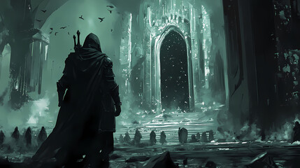 An epic quest for vengeance, where a skilled assassin seeks to avenge the death of their family, uncovering a web of conspiracy and deceit along the way. Epic Quest. Illustration