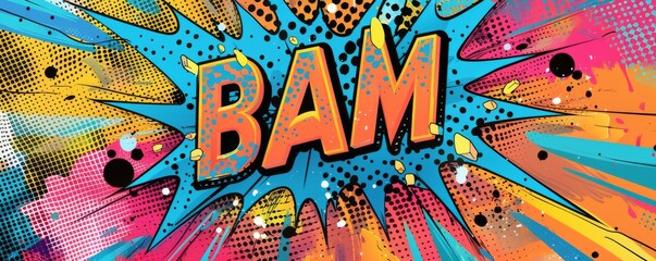 Fototapeta premium Colorful pop art background with 