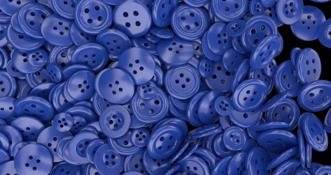 3D blue buttons transitions on a transparent alpha channel