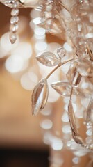 Fototapeta premium Detailed Close-Up of Elegant Chandelier Crystals