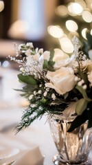 Elegant Floral Arrangement in Crystal Vase