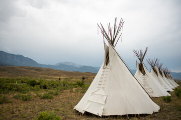 Large Teepee Display At The Edge Of Yellowstone © kellyvandellen