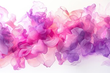Obraz premium Colorful, abstract painting of flowers with a pink and purple hue. The painting is full of texture and he is a representation of the beauty of nature