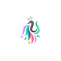 Peacock logo with colorful gradient design style