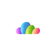 Cloud logo with colorful 3d design style