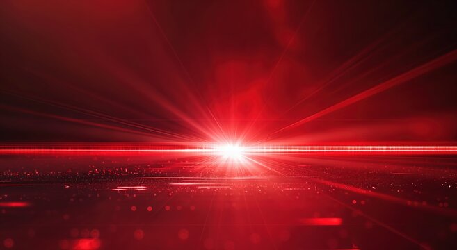Red background with a bright red light shining on it. The light is creating a sense of movement and energy
