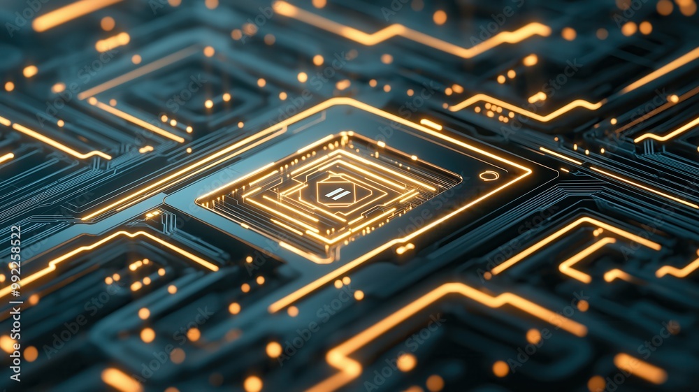 Aufkleber closeup of ai algorithms in modern web design