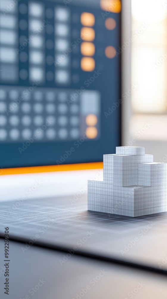 Poster 3d model visualization in ai-based design software