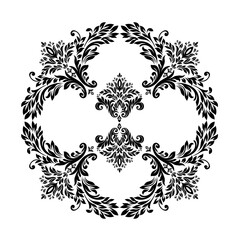 Vector vintage border frame engraving with retro ornament pattern in antique rococo style decorative