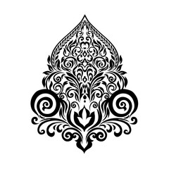 Vector vintage border frame engraving with retro ornament pattern in antique rococo style decorative