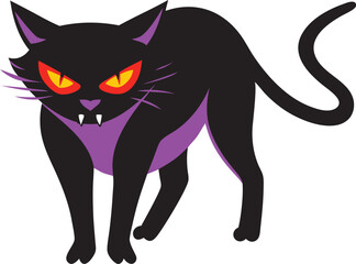 Halloween dangerous looking scary black cat