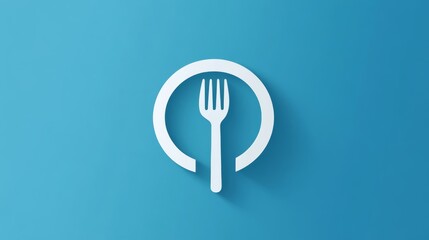 Fototapeta premium a Fork Silhouette Inside a white circle