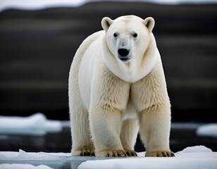 polar bear cub, polar bear in zoo, polar bear in the snow