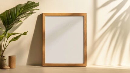 Minimalist Wooden Frame Mockup for Campaign Message Isolated on White Background. Perfect for Advertising and Social Media Posts.