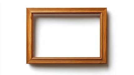 Fototapeta premium Minimalist Wooden Frame Mockup for Campaign Text on White Background