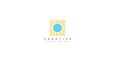 Sun rays Logo design vector illustration.