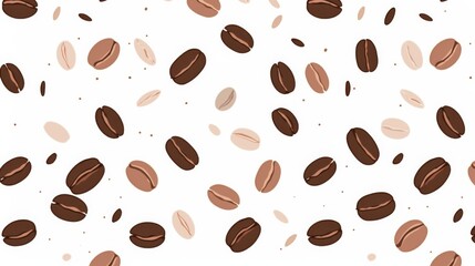 Obraz premium Horizontal Seamless Background Featuring Coffee Beans