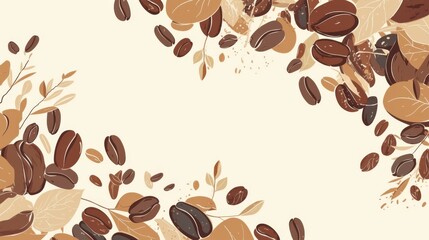 Obraz premium Horizontal Seamless Background Featuring Coffee Beans