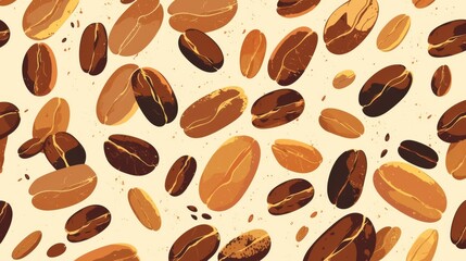 Obraz premium Horizontal Seamless Background Featuring Coffee Beans