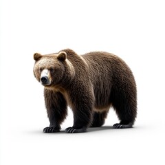 Fototapeta premium Grizzly Bear Against White Background