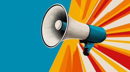 A large, colorful, and very loud microphone is the main focus of this image