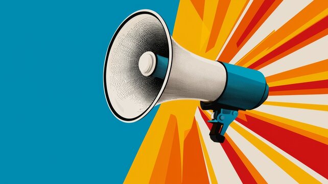 A large, colorful, and very loud microphone is the main focus of this image