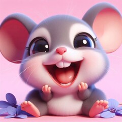 3D lachende Maus