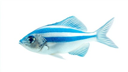 Obraz premium A fish with blue stripes on its body is swimming in the water