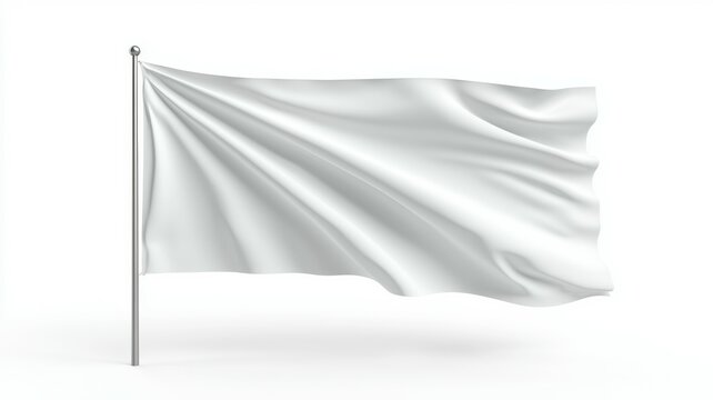 A white flag is blowing in the wind