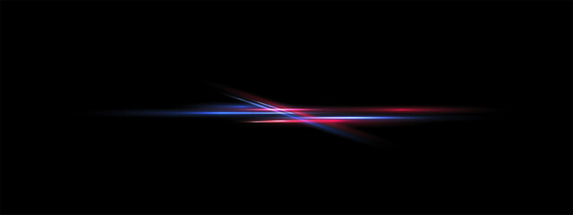 Red blue Laser beam, Glowing crossing and parallel lines, Shine light rays, neon abstract banner with on black background  . Futuristic divider overlay eps png