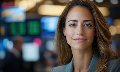Fototapeta premium Arrogance on the Trading Floor: The Egotistical Female Stockbroker