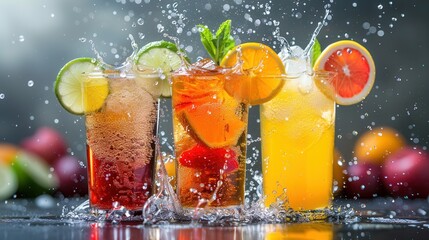 Refreshing Beverage Collection. Array of cold drink options for a cool and refreshing experience