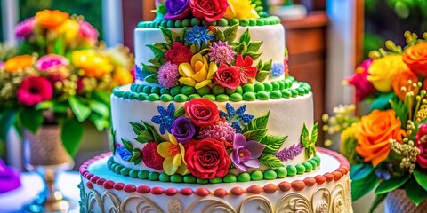 Beautifully decorated wedding cake coloring page for creative coloring enthusiasts and art lovers