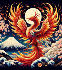 浮世絵、日本画／鳳凰 Phoenix フェニックス	